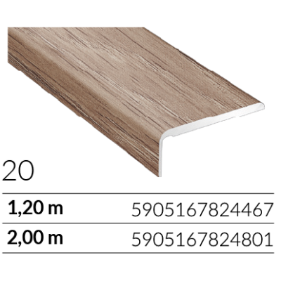 ARBITON CS25 dąb burgos W20 profil zakończeniowy do wykończenia podłogi 1,2m